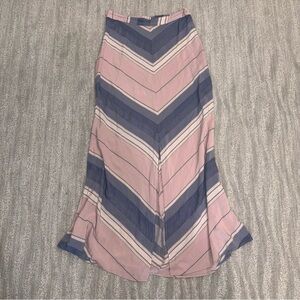 Splendid Kayla Stripe Maxi Skirt Pink Blue Slit Boho Elastic Waist Women’s Sz XS